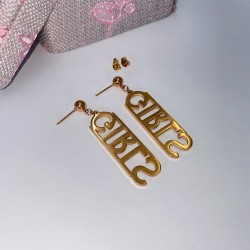 Letters with diamond earrings