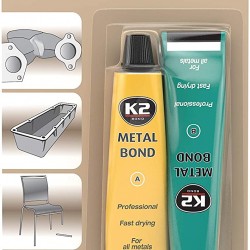 K2 2 Pack Metal Bond - Στερέωση εποξειδικής κόλλας για επισκευή και συγκόλληση όλων των μετάλλων | Γεμίζοντας τρύπες ξύλου και τοίχου (56,7g)