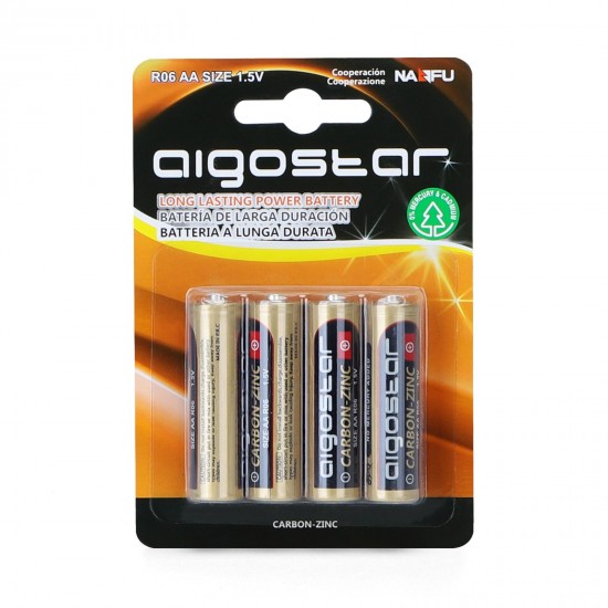 Aigostar Battery Carbon-Zinc R6 1.5V, 4 τεμάχια