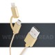 LX01 Gold Data USB σε Micro USB και Lightning Cable 2.4M