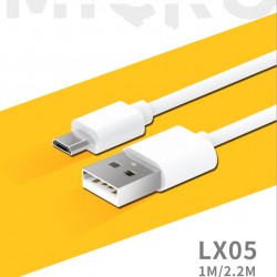  Xipin LX05 Φόρτιση & δεδομένα USB σε Type-C 2.1A 1m Λευκό