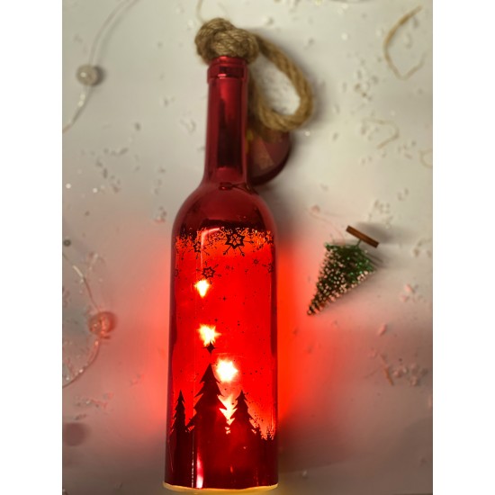 Χριστούγεννα, μενταγιόν χριστουγεννιάτικων δέντρων, φωτεινό μπουκάλι λαμπτήρα
