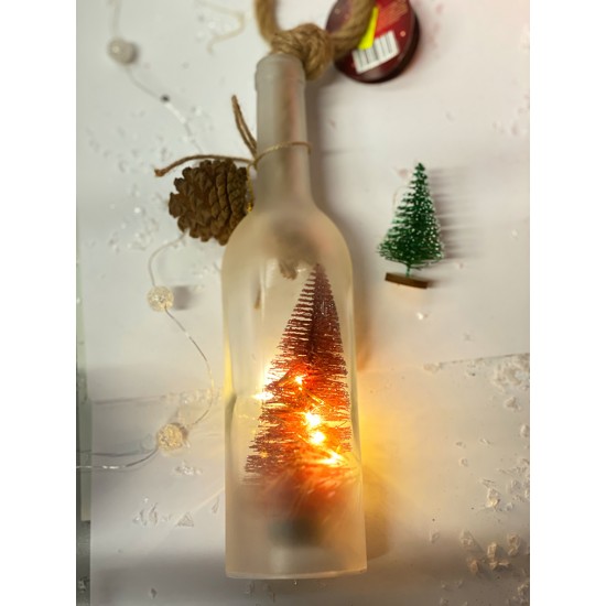 Χριστούγεννα, μενταγιόν χριστουγεννιάτικων δέντρων, φωτεινό μπουκάλι λαμπτήρα